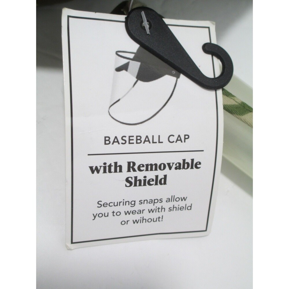 NWT Camo Baseball Cap with Clear Removable Face Shield - Picture 4 of 9